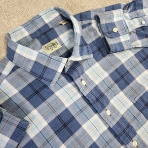 Vintage Gitman Bros Shirt Men Large USA Made Lightweight Flannel Check Plaid